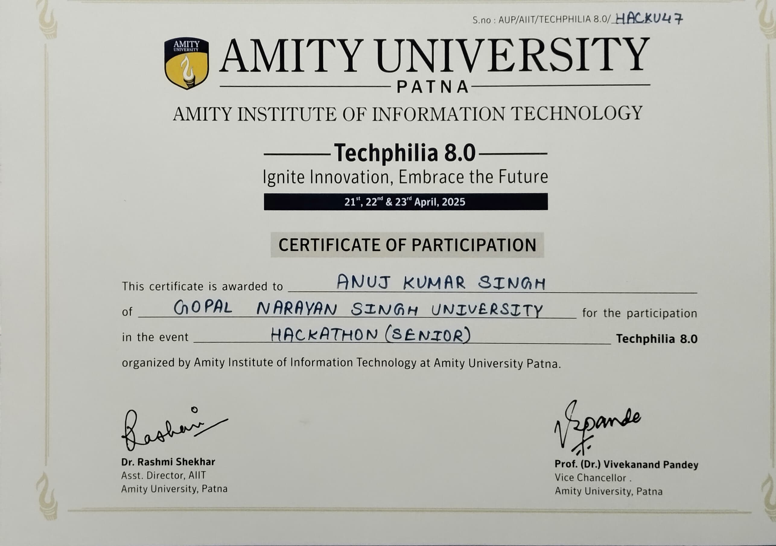 Certificate
